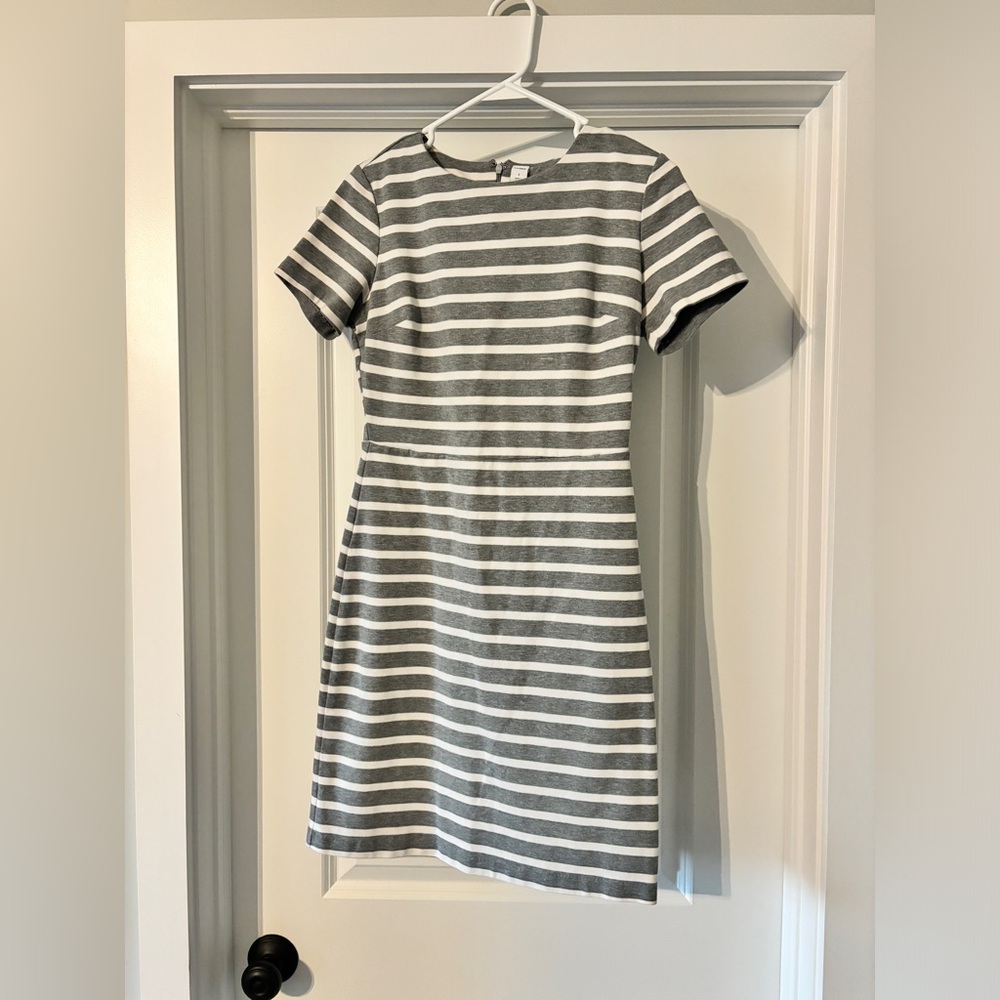 OLD NAVY Fitted Stripe Dress - Gray/White - Size S - Like New